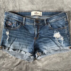 Hollister Blue Distressed Jean Shorts